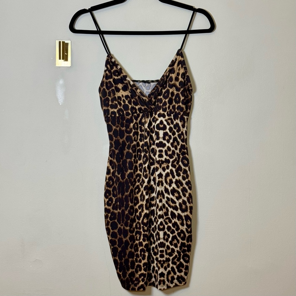 Leopard Print Spaghetti Strap Dress